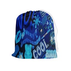 Really Cool Blue, Unique Blue Drawstring Pouch (xl) by nateshop