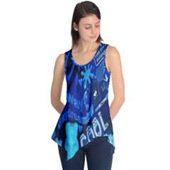 Really Cool Blue, Unique Blue Sleeveless Tunic by nateshop