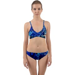 Really Cool Blue, Unique Blue Wrap Around Bikini Set by nateshop