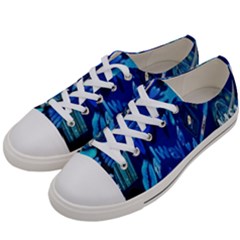 Really Cool Blue, Unique Blue Women s Low Top Canvas Sneakers by nateshop