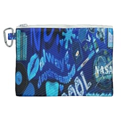 Really Cool Blue, Unique Blue Canvas Cosmetic Bag (xl) by nateshop