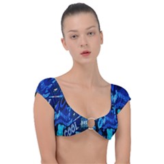 Really Cool Blue, Unique Blue Cap Sleeve Ring Bikini Top