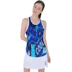 Really Cool Blue, Unique Blue Racer Back Mesh Tank Top by nateshop