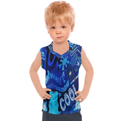 Really Cool Blue, Unique Blue Kids  Sport Tank Top by nateshop