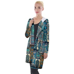 Texture, Pattern, Abstract, Colorful, Digital Art Hooded Pocket Cardigan