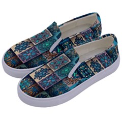 Texture, Pattern, Abstract, Colorful, Digital Art Kids  Canvas Slip Ons by nateshop