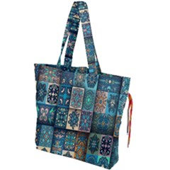 Texture, Pattern, Abstract, Colorful, Digital Art Drawstring Tote Bag by nateshop