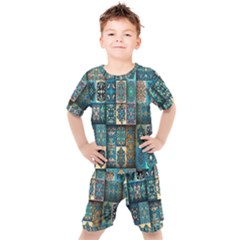 Texture, Pattern, Abstract, Colorful, Digital Art Kids  T-shirt And Shorts Set by nateshop