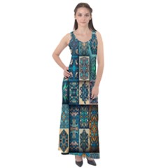 Texture, Pattern, Abstract, Colorful, Digital Art Sleeveless Velour Maxi Dress by nateshop