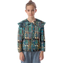 Texture, Pattern, Abstract, Colorful, Digital Art Kids  Peter Pan Collar Blouse by nateshop