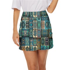 Texture, Pattern, Abstract, Colorful, Digital Art Mini Front Wrap Skirt by nateshop