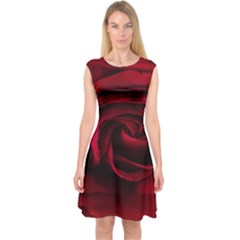 Rose Maroon Capsleeve Midi Dress by nateshop