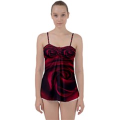 Rose Maroon Babydoll Tankini Top by nateshop