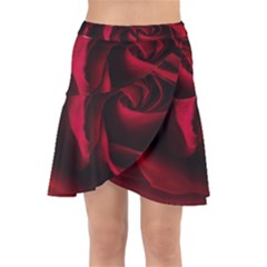 Rose Maroon Wrap Front Skirt by nateshop