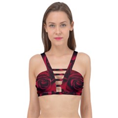 Rose Maroon Cage Up Bikini Top by nateshop