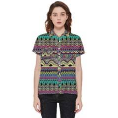 Aztec Design Short Sleeve Pocket Shirt