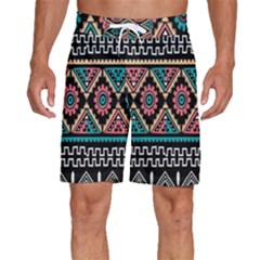 Aztec Wallpaper Men s Beach Shorts