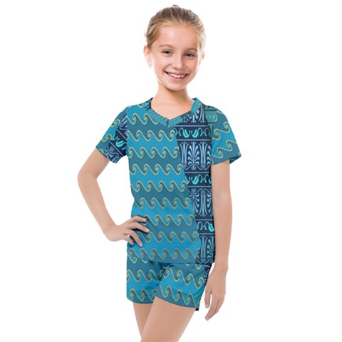 Aztec, Batik Kids  Mesh T-shirt And Shorts Set by nateshop