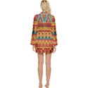 Aztec Long Sleeve Satin Robe View2