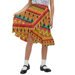 Aztec Kids  Ruffle Flared Wrap Midi Skirt