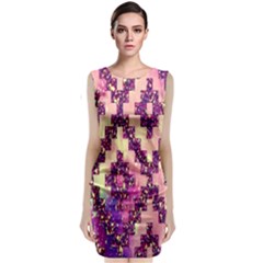 Cute Glitter Aztec Design Sleeveless Velvet Midi Dress by nateshop