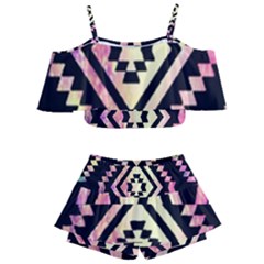 Cute Neon Aztec Galaxy Kids  Off Shoulder Skirt Bikini by nateshop