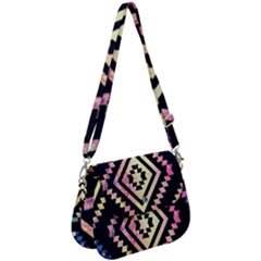 Cute Neon Aztec Galaxy Saddle Handbag by nateshop