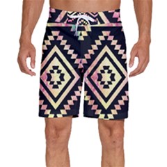 Cute Neon Aztec Galaxy Men s Beach Shorts by nateshop