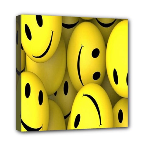 Emoji, Colour, Faces, Smile, Wallpaper Mini Canvas 8  X 8  (stretched) by nateshop