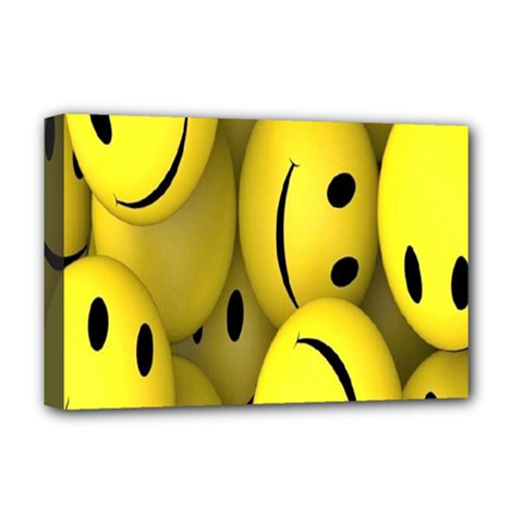 Emoji, Colour, Faces, Smile, Wallpaper Deluxe Canvas 18  x 12  (Stretched)