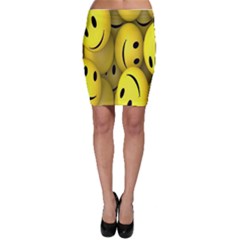 Emoji, Colour, Faces, Smile, Wallpaper Bodycon Skirt