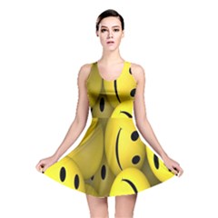 Emoji, Colour, Faces, Smile, Wallpaper Reversible Skater Dress