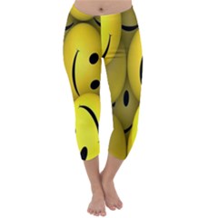 Emoji, Colour, Faces, Smile, Wallpaper Capri Winter Leggings 