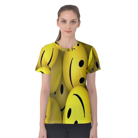 Emoji, Colour, Faces, Smile, Wallpaper Women s Cotton T-shirt by nateshop