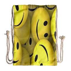 Emoji, Colour, Faces, Smile, Wallpaper Drawstring Bag (Large)