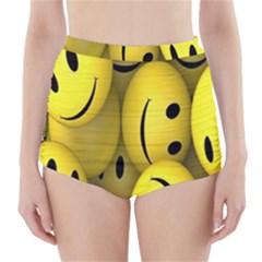 Emoji, Colour, Faces, Smile, Wallpaper High-waisted Bikini Bottoms by nateshop