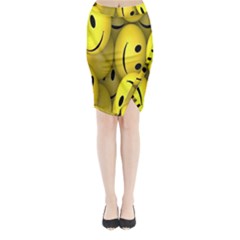 Emoji, Colour, Faces, Smile, Wallpaper Midi Wrap Pencil Skirt