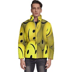 Emoji, Colour, Faces, Smile, Wallpaper Men s Puffer Bubble Jacket Coat