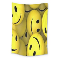 Emoji, Colour, Faces, Smile, Wallpaper Large Tapestry by nateshop
