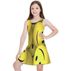 Emoji, Colour, Faces, Smile, Wallpaper Kids  Lightweight Sleeveless Dress