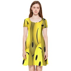 Emoji, Colour, Faces, Smile, Wallpaper Inside Out Cap Sleeve Dress