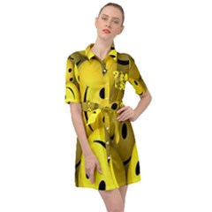 Emoji, Colour, Faces, Smile, Wallpaper Belted Shirt Dress