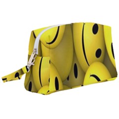 Emoji, Colour, Faces, Smile, Wallpaper Wristlet Pouch Bag (large)