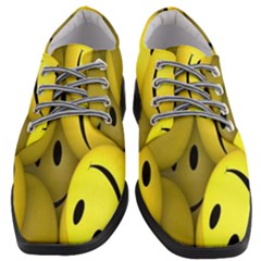 Emoji, Colour, Faces, Smile, Wallpaper Women Heeled Oxford Shoes