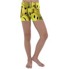 Emoji, Colour, Faces, Smile, Wallpaper Kids  Lightweight Velour Yoga Shorts by nateshop