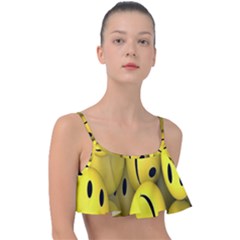 Emoji, Colour, Faces, Smile, Wallpaper Frill Bikini Top