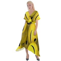 Emoji, Colour, Faces, Smile, Wallpaper Cross Front Sharkbite Hem Maxi Dress