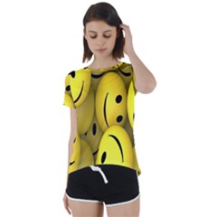 Emoji, Colour, Faces, Smile, Wallpaper Short Sleeve Open Back T-shirt by nateshop