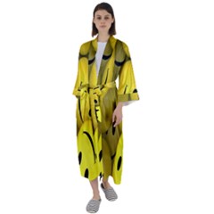 Emoji, Colour, Faces, Smile, Wallpaper Maxi Satin Kimono