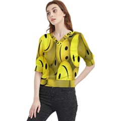 Emoji, Colour, Faces, Smile, Wallpaper Quarter Sleeve Blouse